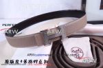 Perfect Replica Hermes Gray Belt Black Back With Stainless Steel Buckle